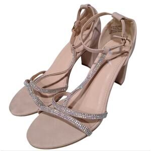 🎉[H405] Journee Women's Denali Rhinestone Detail Block Heel Sandals, Size 8.5